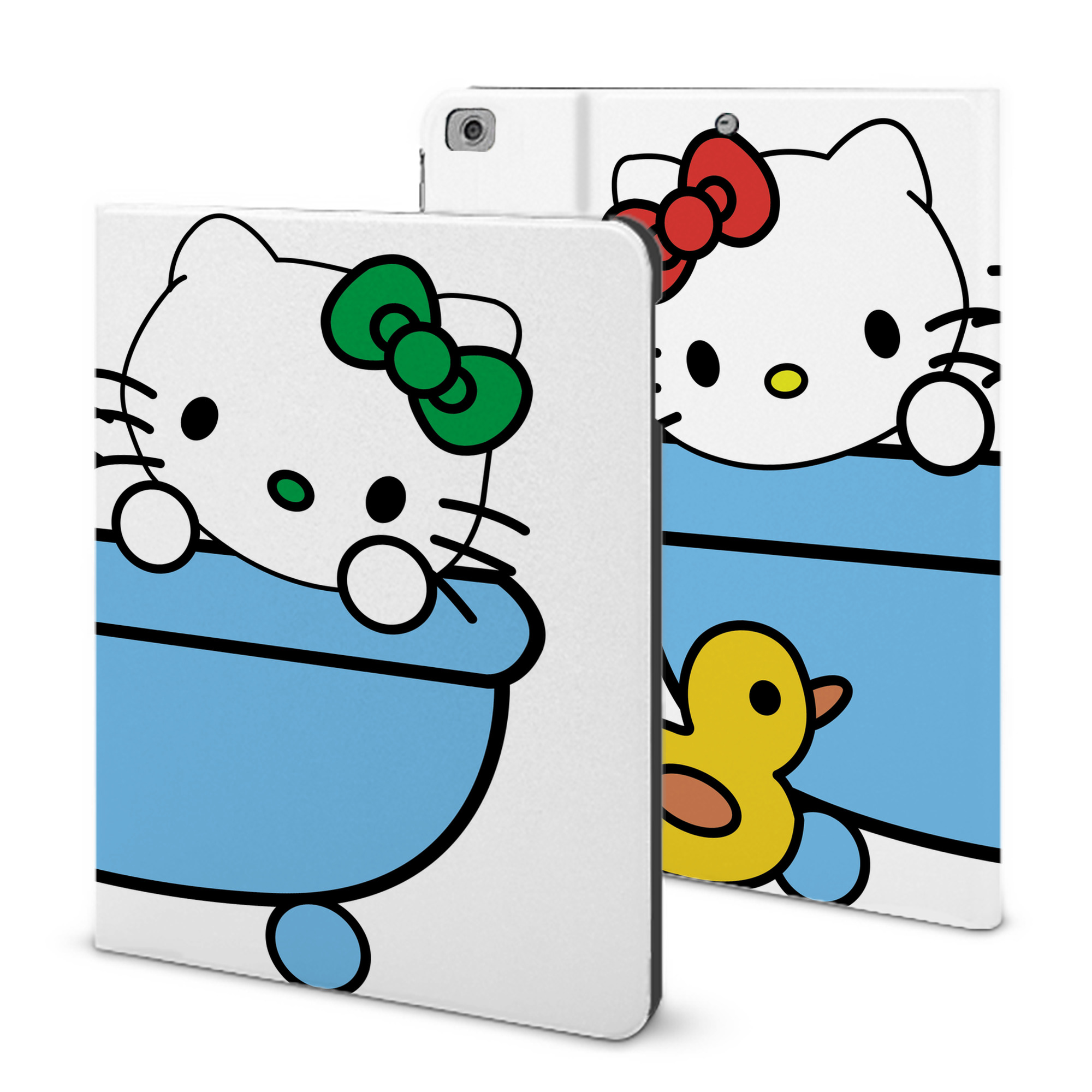 （画像用） Hello Kitty ハローキティ IPad ケース ブック型 PUレザー TPU 耐衝撃 軽量 薄型 ペン収納なし 全面保護 IPad 各モデル対応